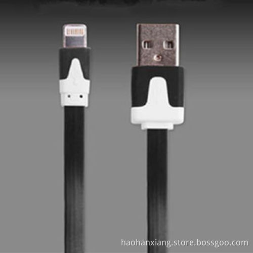2014 Hot Selling with Ten Colour Flat Female USB to RCA Data Cable for iPhone 5/5S/5C